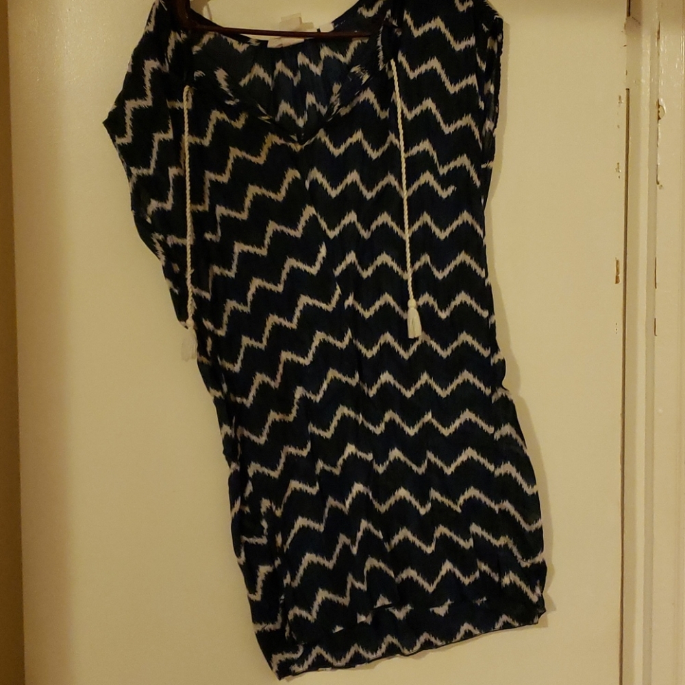 Blue and white dress